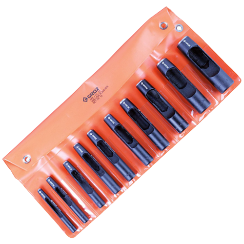 Groz Hollow Punch Set 6-25mm, 10 Piece HPL_10M-ST