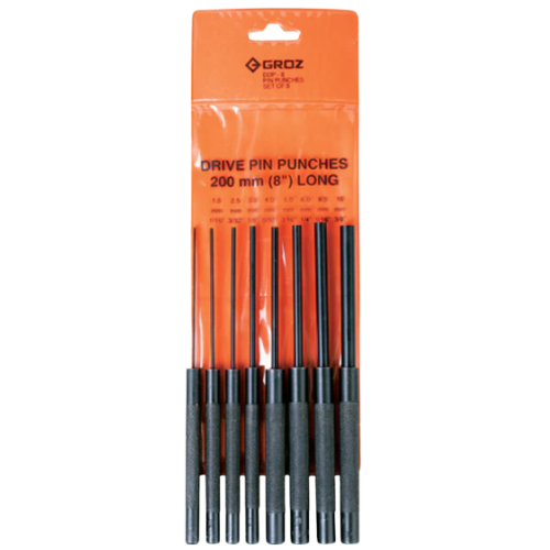 Groz Pin Punch Set 8 Piece L_S 1.5-8mm PPR_8-ST