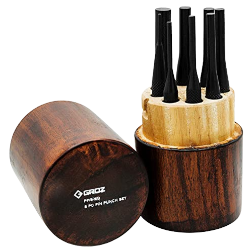 Groz Pin Punch Set 8 Piece With Box 1.5-8mm PP_8-WD