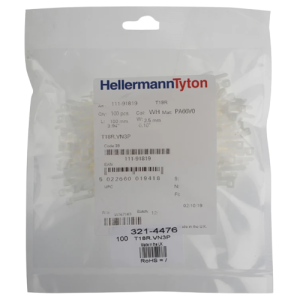 Hellermanntyton White Cable Ties 2.5mm x 100mm T18R, 100 Pack