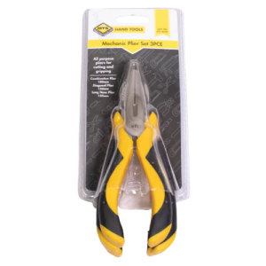 Mts Mechanic Plier Set 3 Piece Black and Yellow Handle