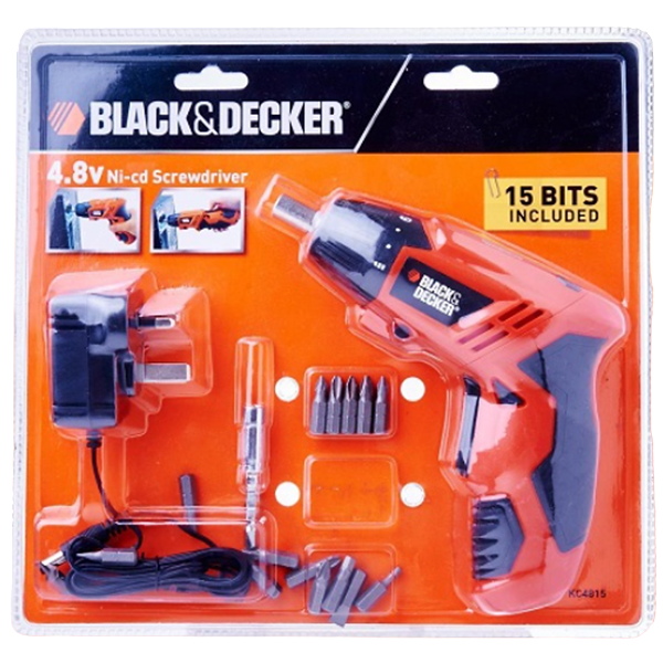 Black and Decker Screwdriver Gun 4.8V + 15 Piece Kit, KC4815-B9