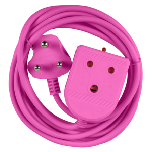 Electricmate Pink Extension Lead 3 Metre, 16 Amp with 1.5mm Cord
