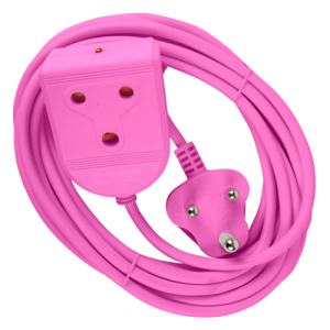 Electricmate Pink Extension Lead 5 Metre, 16 Amp with 1.5mm Cord