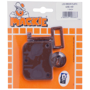 Mackie Brown Plastic Cupboard Lock Set 20mm