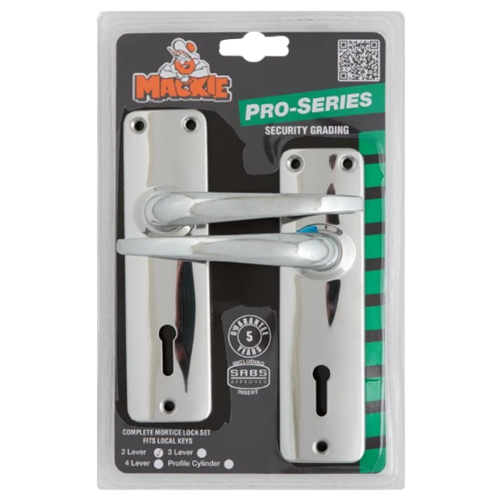 Mackie Chrome Plated Mortice Lockset 2 Lever