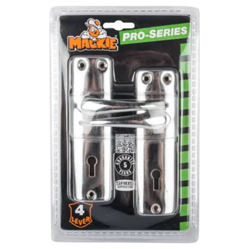 Mackie Chrome Plated Mortice Lockset 4 Lever