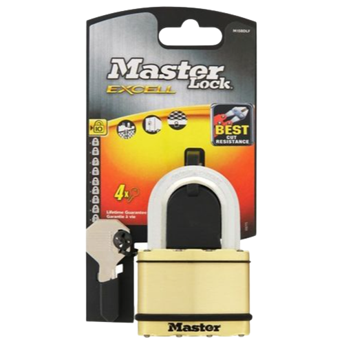 Master Lock Excell Brass Laminated Cover Octagonal Padlock 64mm 455008