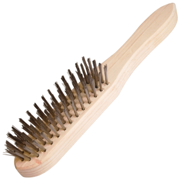 Matweld Brazing Steel Wire Brush with Wooden Handle, 5 Row
