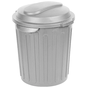 Pride Round Refuse Bin 60 Litre, Silver