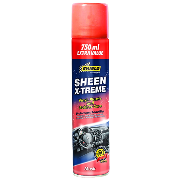 Shield Sheen Xtreme Vinyl, Plastic and Rubber Care Spray, 750ml Musk SH242