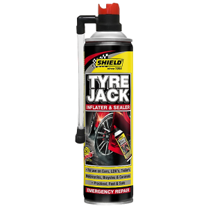 Shield Tyre Jack Inflator and Sealer 340ml, SH114