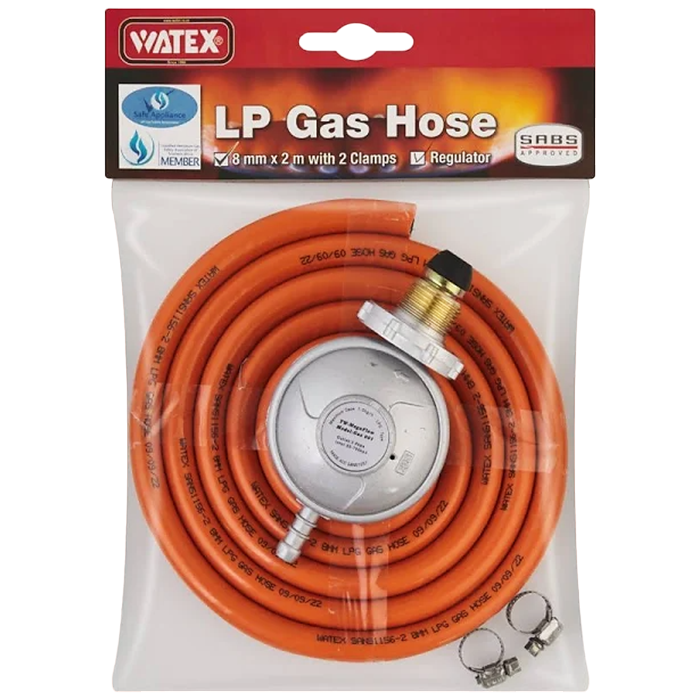 Watex LPG Gas Hose with Regulator and Clamps