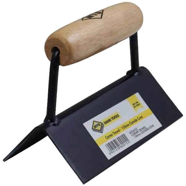 Mts Outside Sharp Corner Trowel with Wooden Handle 150mm