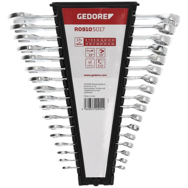 Gedore Red Combination Spanner Set 17 Piece 6-22mm, R09105017